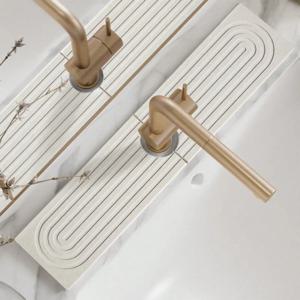 수도꼭지 매트 주방 싱크 긴 규조토 빠른 건조 스톤 싱크 트레이 욕실 카운터에 대한 흡수성 수분 수도꼭지 스플래시 가드