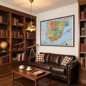 150*100cm 장식용 벽걸이 그림 스페인 교통 지도 프랑스 벽 예술 포스터 부직포 캔버스 그림 (학교용)