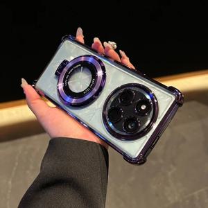 레드미 노트 14 프로 5G 케이스 고급 도금 스탠드 충격 방지 투명 케이스 포코 F7 X7 X6 레드미 노트14 13 11S 14C 13C 12C 커버