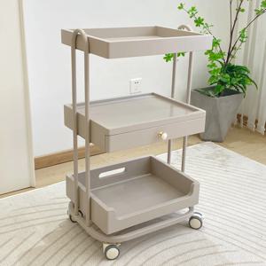 크림 스타일 이동식 라이트 럭셔리 뷰티 살롱 특수 도구 트롤리 매니큐어 대용량 관리 트롤리 모바일 선반