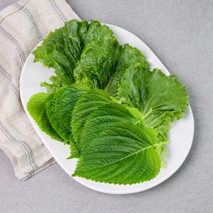 늘바른 국내산 친환경 무농약 상추 깻잎 모듬120g 2봉 (G)