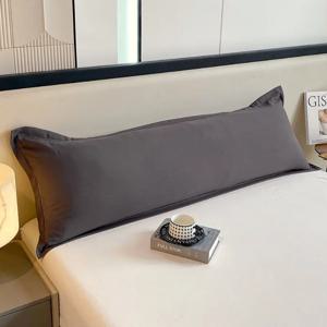 2025년 신상 단색 워시드 클라우드 코튼 롱 베개커버 심플한 스타일 더블 롱 베개커버 (내부 쿠션 제외)