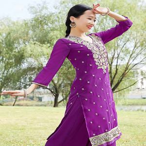 이만 민족 스타일 댄스웨어 여성 일상 민족 의상 사리 펀자비 바지 투피스 세트 독특한 문화 패션