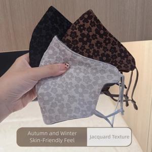 패션 방풍 페이스 마스크 방한 통기성 여성 마스크 프린트 따뜻한 입 커버 겨울