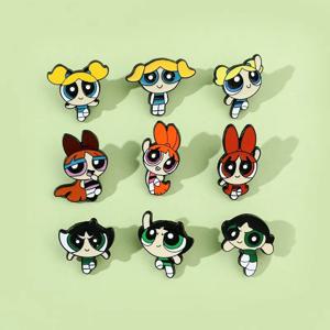 플라잉 걸 에나멜 배지 재미있는 만화 백팩 브로치 액세서리 애니메이션 쥬얼리 의류 배지 어린이 선물 브로치 액세서리