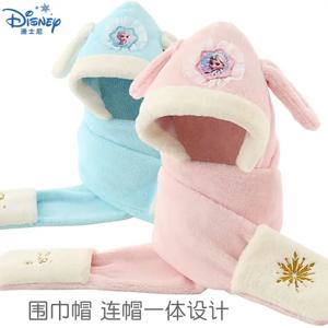 디즈니 엘사 후드 스카프 세트, 여아용 3-in-1 플러시 모자 및 장갑, 겨울 따뜻한 여아용 크리스마스 선물, 겨울왕국 액세서리