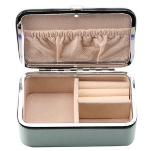 ABQR 보석 정리함 디스플레이 여행용 보석 케이스 박스 휴대용 보석함 PU 가죽 그리드 보관함 목걸이 귀걸이 박스