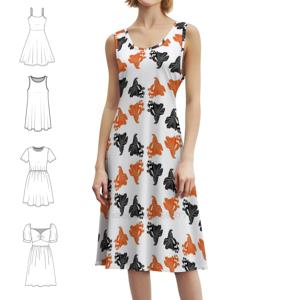 망원경 금붕어 여성 우아한 파티 드레스 A라인 드레스 짧은/긴/소매 없는 옵션 망원경 금붕어 파티 드레스