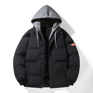 패션 남성 후드 파카 재킷 두꺼운 따뜻한 야외 힙합 스트리트웨어 캐주얼 겨울 고품질 남성 패딩 재킷 커플 코트