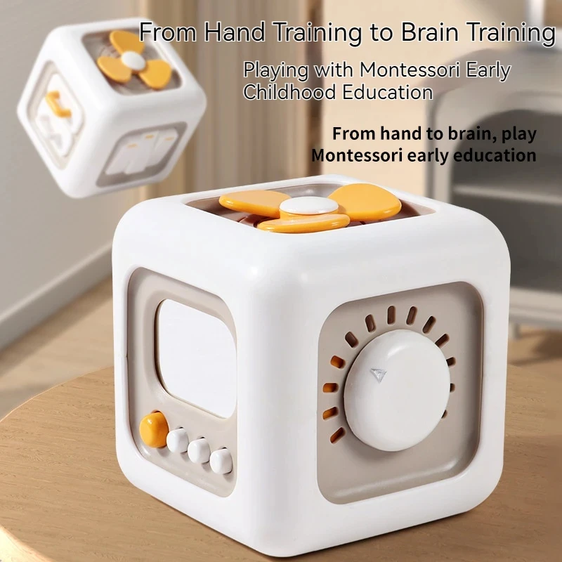 6면 상자 어린이 바쁜 매직 큐브 몬테소리 장난감 유아 교육 장난감 아기를위한 할로윈 추수 감사절 크리스마스