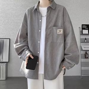 코듀로이 셔츠 청춘 유행 긴팔 캐주얼 코듀로이 루즈핏 긴팔 남성용 청년 셔츠 남방 셔츠 남성용 청년 셔츠