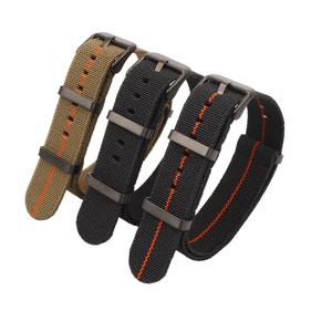 세이코 60년대 프랑스군 낙하산 가방 나토 스트랩 18mm 20mm 22mm 야외 방수 팔찌용 세척 가능한 탄성 나일론 시계 밴드