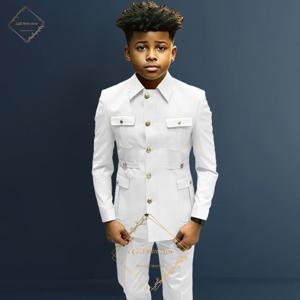 남아용 싱글 브레스트 포멀 세트 2 피스 세트, 남아용 중산 세트 스타일 롱 코트, 2 ~ 16 세에 적합한 클래식 디자인