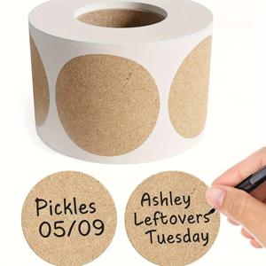 2.5/3.8/5cm 500PCs/Roll Kraft 원형 스티커 자체 접착 라벨 종이 스티커 분류 이름 맞춤 라벨 스티커