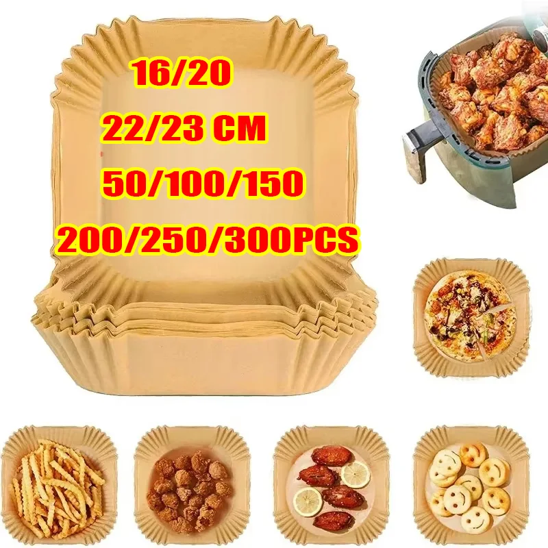 에어프라이어 일회용 베이킹 페이퍼 라이너 논스틱 매트 스티머 사각형 원형 파치먼트 전자레인지 오븐 주방 조리기구용