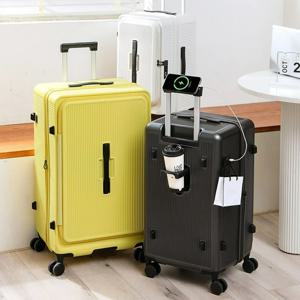 2025년형 여행용 캐리어 (바퀴 포함) ABS+PC 소재 대용량 트롤리 여행 가방 학생용 지퍼 조합 잠금 핸드 러기지