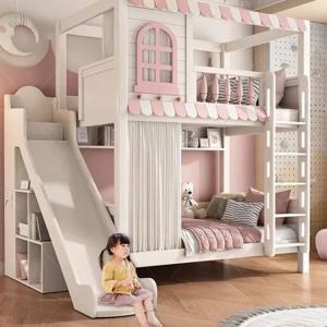 스토리지 일반 어린이 침대 나무 이층 맞춤형 싱글 어린이 침대 슬라이드 현대적인 스타일 Camas Infantiles 가구 홈