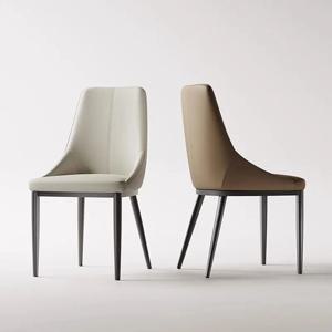 금속 다리가있는 현대 PU 가죽 식당 의자 레스토랑 호텔 의자 커피 숍 등받이 편안한 빈티지 소파 의자