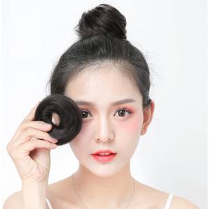 합성 볼 헤드 가짜 스크런치 헤어 번 스트레이트 컬리 헤어 밴드 탄력 있는 가짜 머리카락 여성용 미트볼 헤드 시뇽