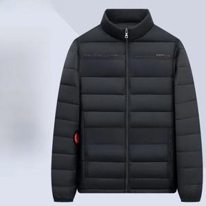 남성용 경량 다운 코튼 재킷 짧고 넉넉한 사이즈 캐주얼 따뜻한 흰색 푹신한 후드 코트 스탠드 칼라 코튼 패딩