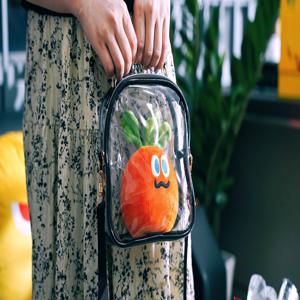 투명 당근 크로스바디 백 콘서트 싱글 숄더 백 과일 젤리 방수 핸드백 남녀 공용 수납 가방