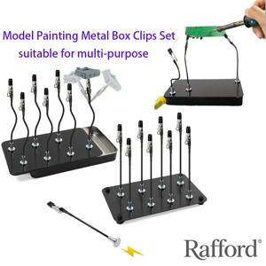 Rafford 12Pcs 구부릴 수 있는 모델 페인팅 앨리게이터 클립 스틱 고무 팁 + 금속 마그네틱 베이스 - 에어브러시, 취미 모델 부품용