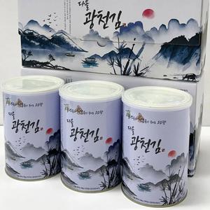 지브로와 다올 광천김 캔세트 VIP 3호 36g X 3캔 고급 선물박스 포장
