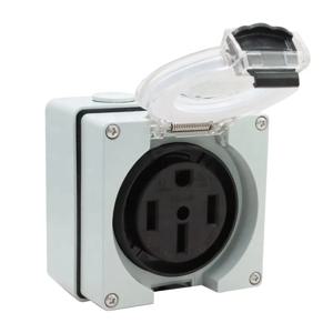 50암페어 발전기 RV 전원 인렛 박스 플라스틱 방수 스위치 소켓 야외 전원 콘센트 박스 14-50R 리셉터클 포함