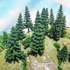 5개 모델 소나무 모델 짙은 녹색 나무 모델 기차 철도 레이아웃 필드 군사 모래 테이블 재료 디오라마