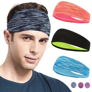 남성 여성을위한 3PCS Sweatband 탄성 스포츠 Hairbands 머리 밴드 요가 머리띠 모자를 쓰고 있죠 Headwrap 스포츠 운동 헤어 액세서리
