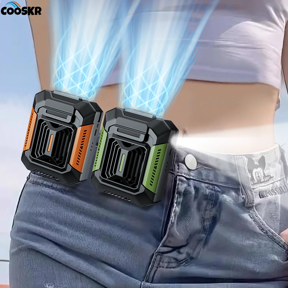 HOMFISH 개인용 벨트 클립 팬 휴대용 보조 배터리 손전등 착용형 팬 목걸이형 팬 야외 작업 하이킹 캠핑용