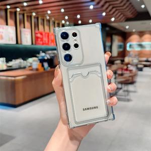 카드 가방 지갑 투명 휴대폰 케이스, 삼성 갤럭시 A15 A25 A35 A55 S21 S22 S23 S24 플러스 S22 S23 FE S24 울트라 5G 커버 케이스