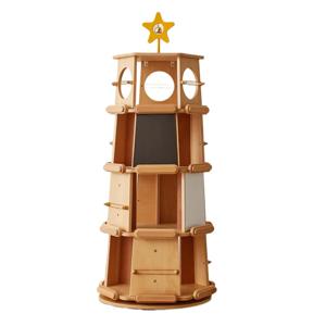 어린이 회전 책장 360도 책장 단단한 나무 그림책 바닥 수납 디스플레이 캐비닛