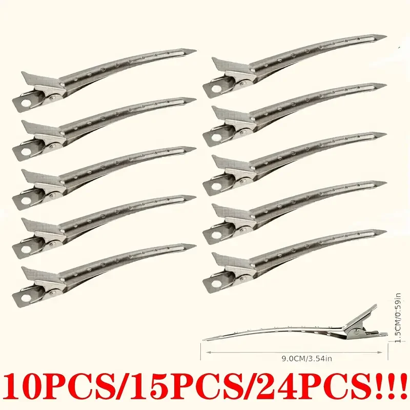 새로운 악어 머리핀 금속 덕빌 헤어 클립 스타일링용 - 구멍 있는 전문가용 섹션 클립 (살롱 및 여성용)