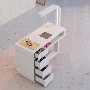 크림 먼지 수집기 매니큐어 테이블 램프 프랑스어 뷰티 스토리지 네일 테이블 미니멀리스트 미적 테이블 Ongle 살롱 가구