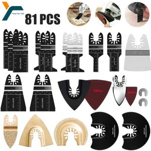 81Pcs 퀵 체인지 진동 멀티 도구 Fein Black & Decker 용 톱 블레이드 Bosch Chicago Roybi Milwaukee Makita Craftsman Dewalt