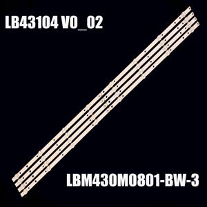 43인치 TV용 LED 백라이트 스트립 8 램프 43PUS6162 43PUS6412 LBM430M0801-BW-3 TPT430U3-EQYSHM.G TPT430H3-QVN01.U LB43104