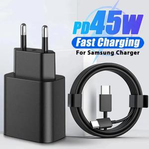45W PD 초고속 충전기 S22 S23 울트라 노트 10+ 5G USB C 모바일 폰 타입 C 미국/유럽/영국용 고속 충전 어댑터