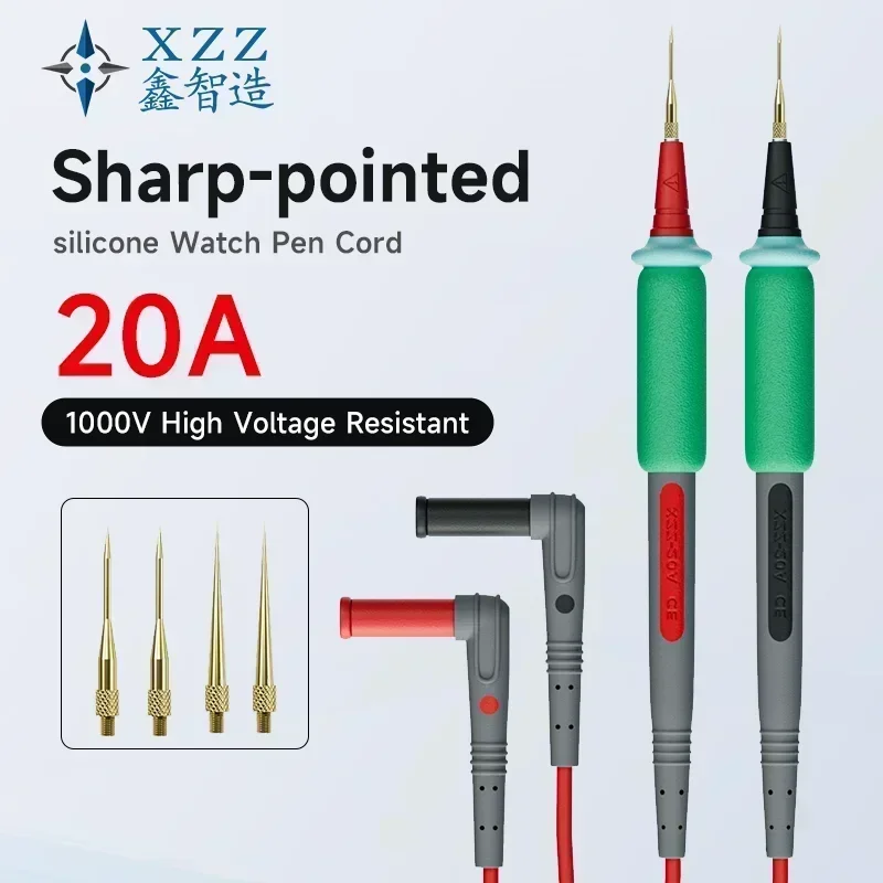 XZZ XINZHIZAO P2 프로브 팁 엑스트라 샤프 멀티미터 펜 1000V 20A 초전도 범용 멀티미터 프로브 교체 가능