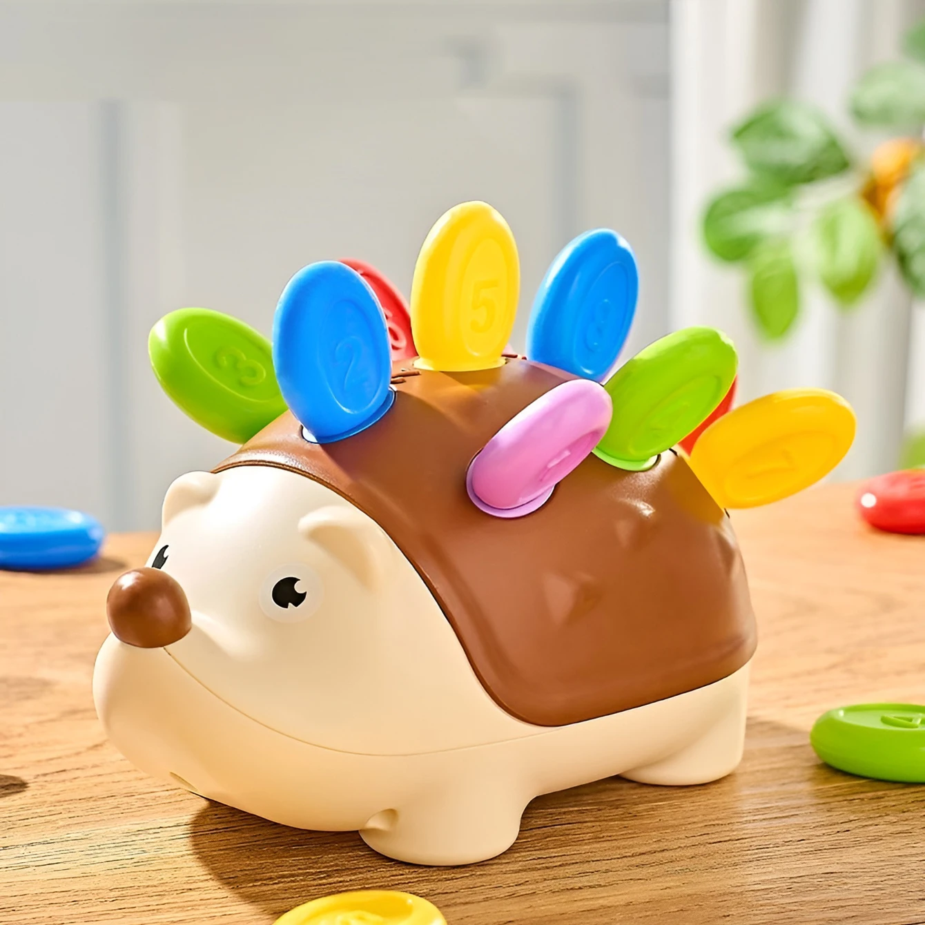 숫자 매칭과 조립 기능이 있는 고슴도치 인형이 포함된 어린이 교육용 퍼즐 장난감