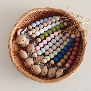 젖꼭지 체인 비즈 젖꼭지 클립 분실 방지 유아용 젖꼭지 홀더 다채로운 색상