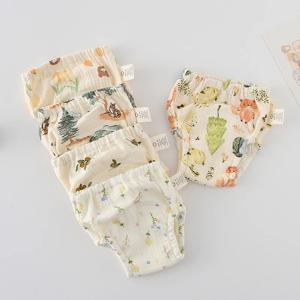 코튼 거즈 아기 방수 재사용 트레이닝 바지, 남아 여아 기저귀 반바지, 속옷 천 변경 기저귀 팬티, 신제품