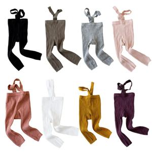 8 색 유아 어린이 서스펜더 팬티 스타킹 가을 아기 소녀 소년 스타킹 간단한 스타일 하이 웨이스트 붕대 크로스 스트랩 레깅스