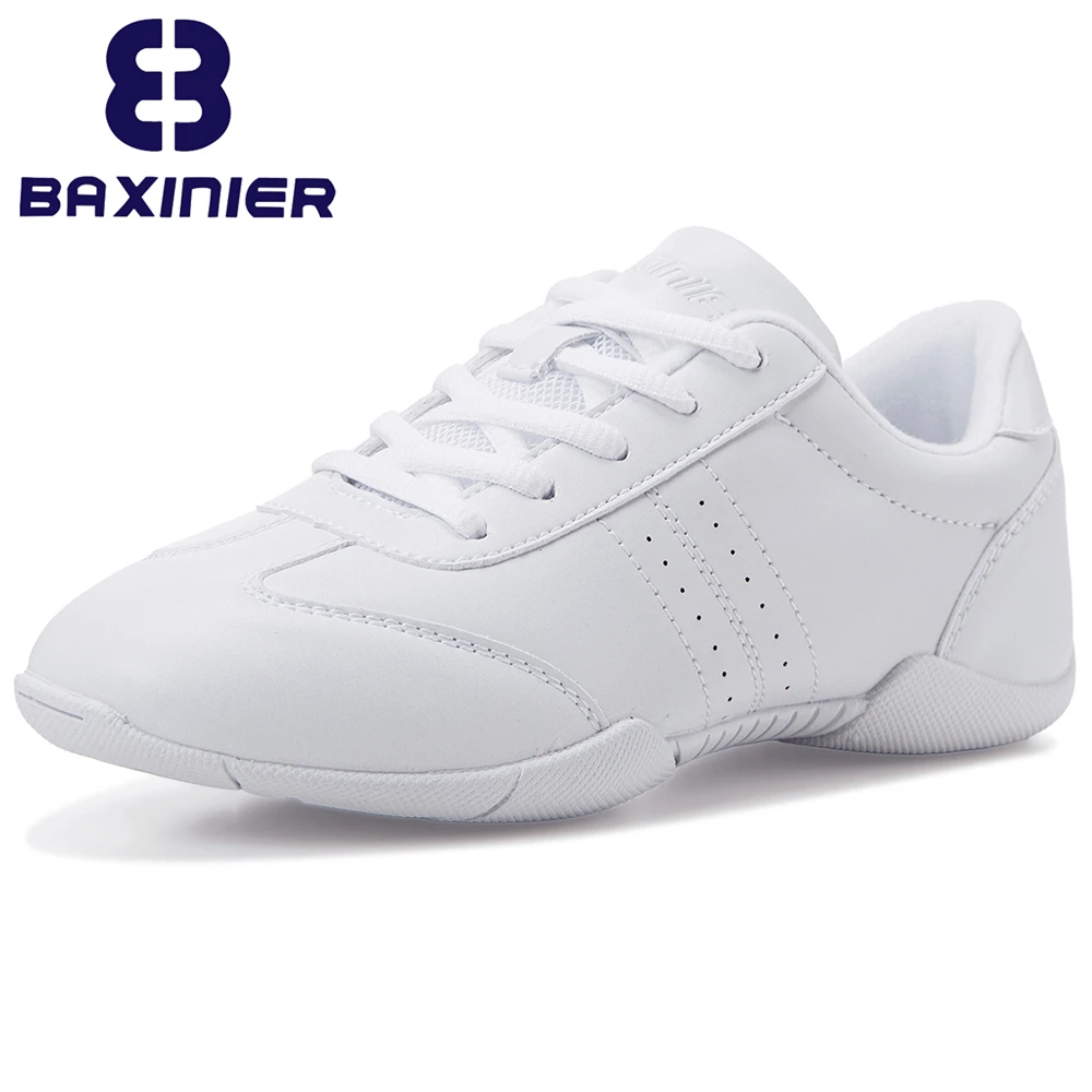 BAXINIER Girls Cheer Shoes 여성용 흰색 치어 리더 댄스 스니커즈 청소년 Shool 운동화 운동 훈련 테니스