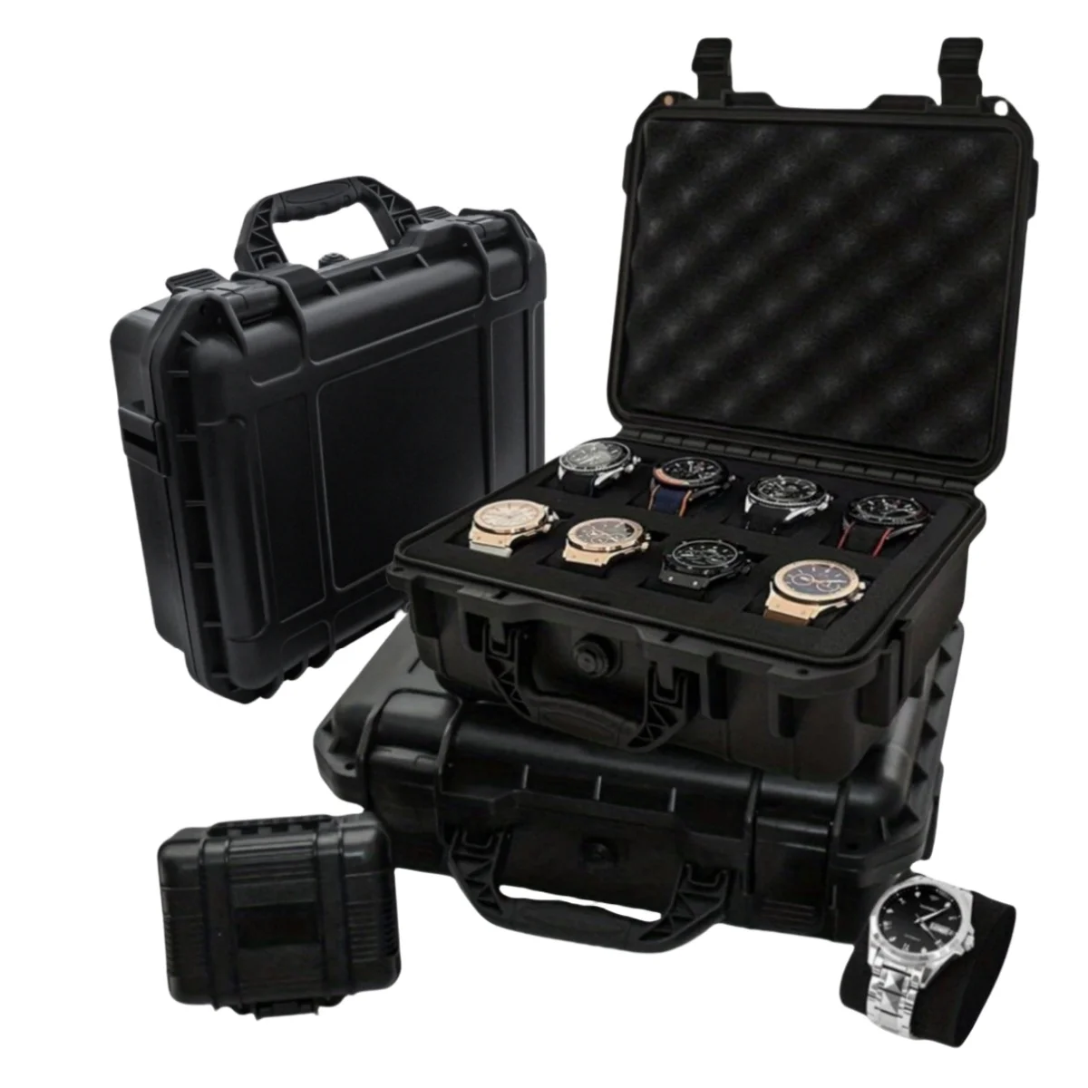 8/15 슬롯 컬렉션 시계 골동품 보호 안전 상자 스폰지 방수 습기 방지 곰팡이 방지 휴대용 상자로 두꺼워짐