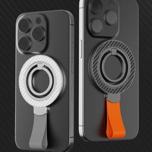 마그네틱 접이식 손가락 고리 실리카 걸이식 로프, 거치대 회전식 전화 스탠드, 무선 충전, 스마트폰용 친화적 유형