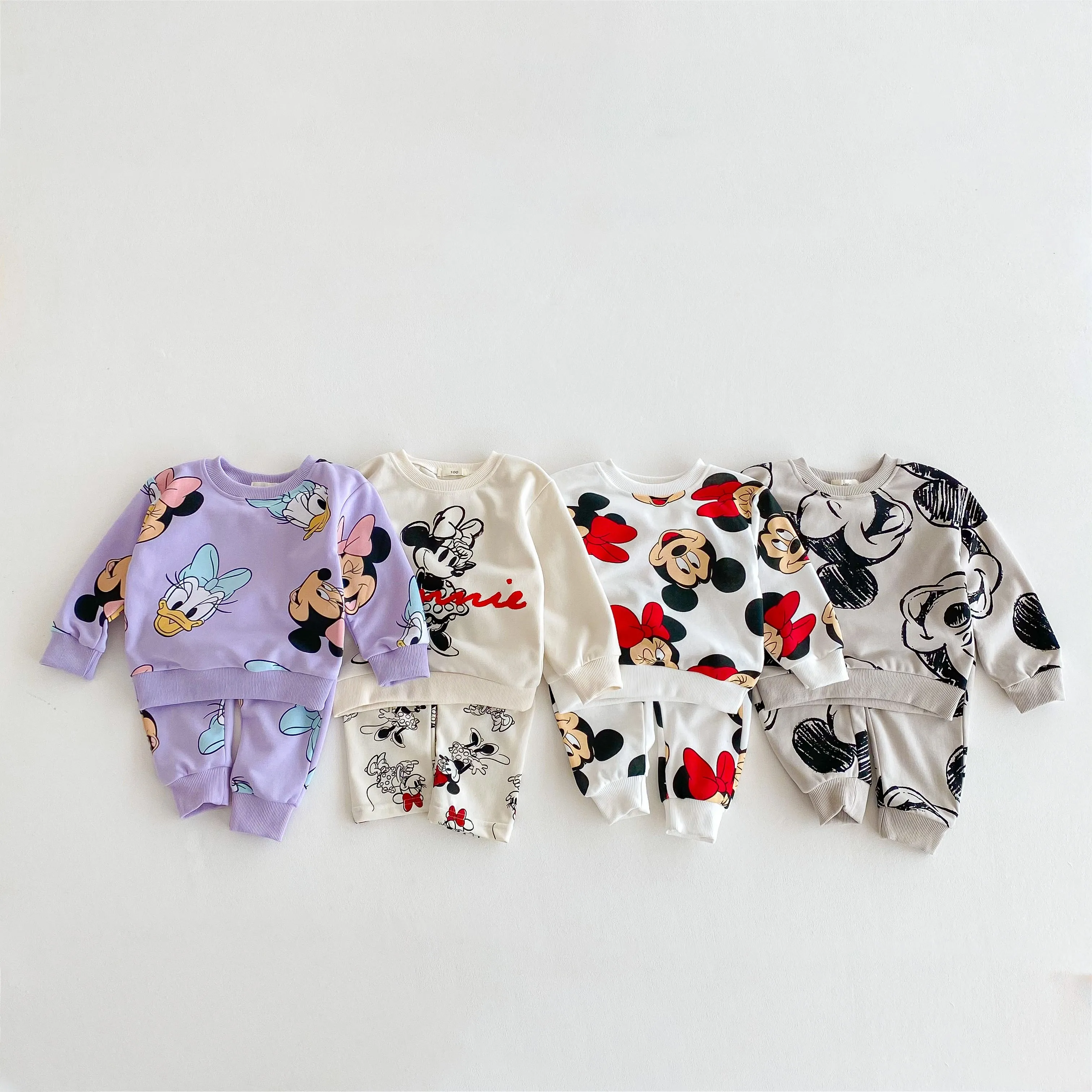 디즈니 만화 운동복 세트 가을 옷 인기 디자인 브랜드 아동 의류 긴 소매 탑 + 바지 캐주얼 의상