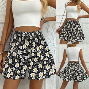 유럽 및 미국 해외 직구 인기 플로럴 프린트 반바지 여성 여름 패션 편안한 비치 반바지