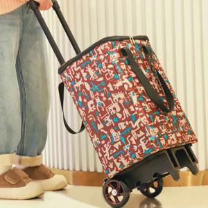 접이식 트레일러 금속 손수레 확장형 및 경량 식료품 트럭 당김 막대 식료품 카트 편리한 가정용 손수레