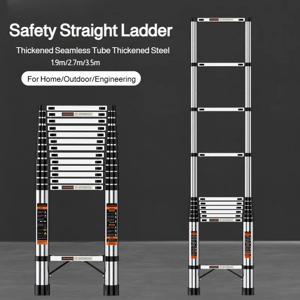 1.9/2.7/3.5m 스테인리스 스틸 리프팅 텔레스코픽 직선 사다리 두꺼운 다기능 안전 사다리 가정용 산업용